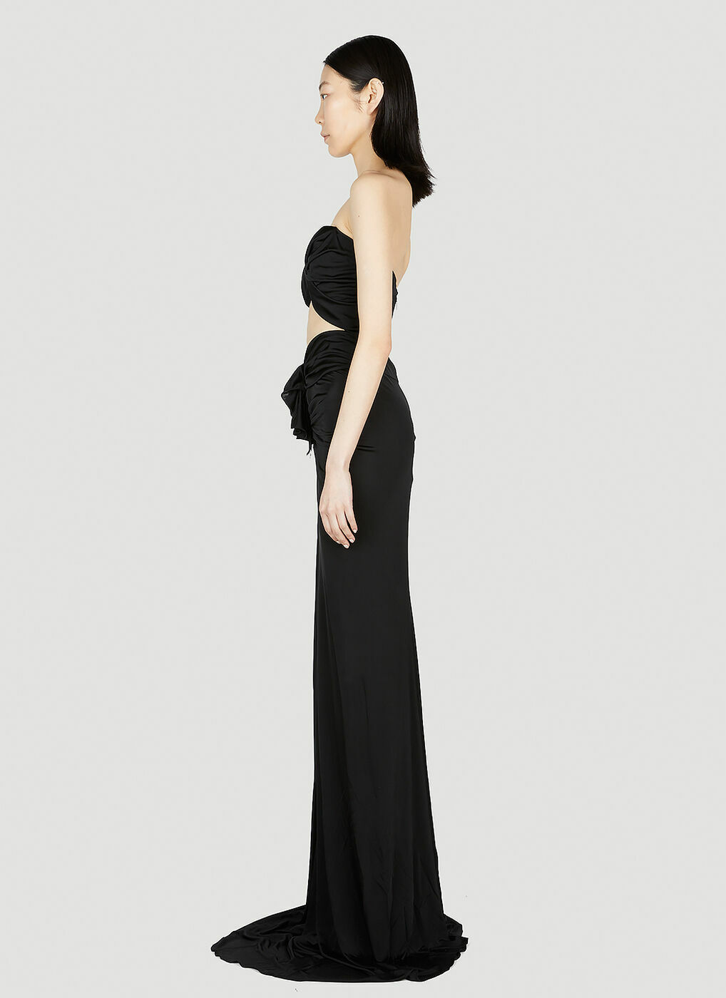 スカート Saint Laurent Cut-out midi dress Saint Laurent Strapless Cutout Mini Dress in Noir | FWRD