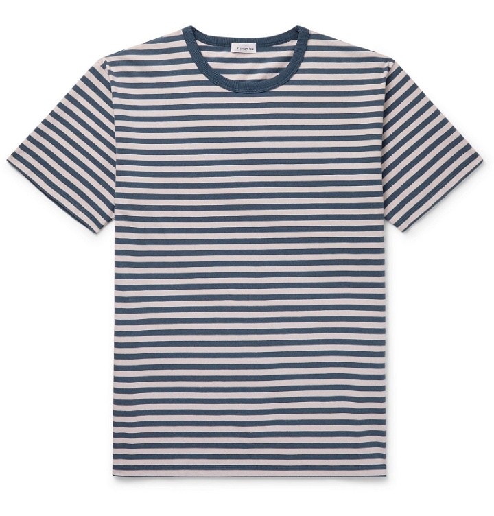 Photo: nanamica - Striped Cotton and COOLMAX-Blend Jersey T-Shirt - Blue