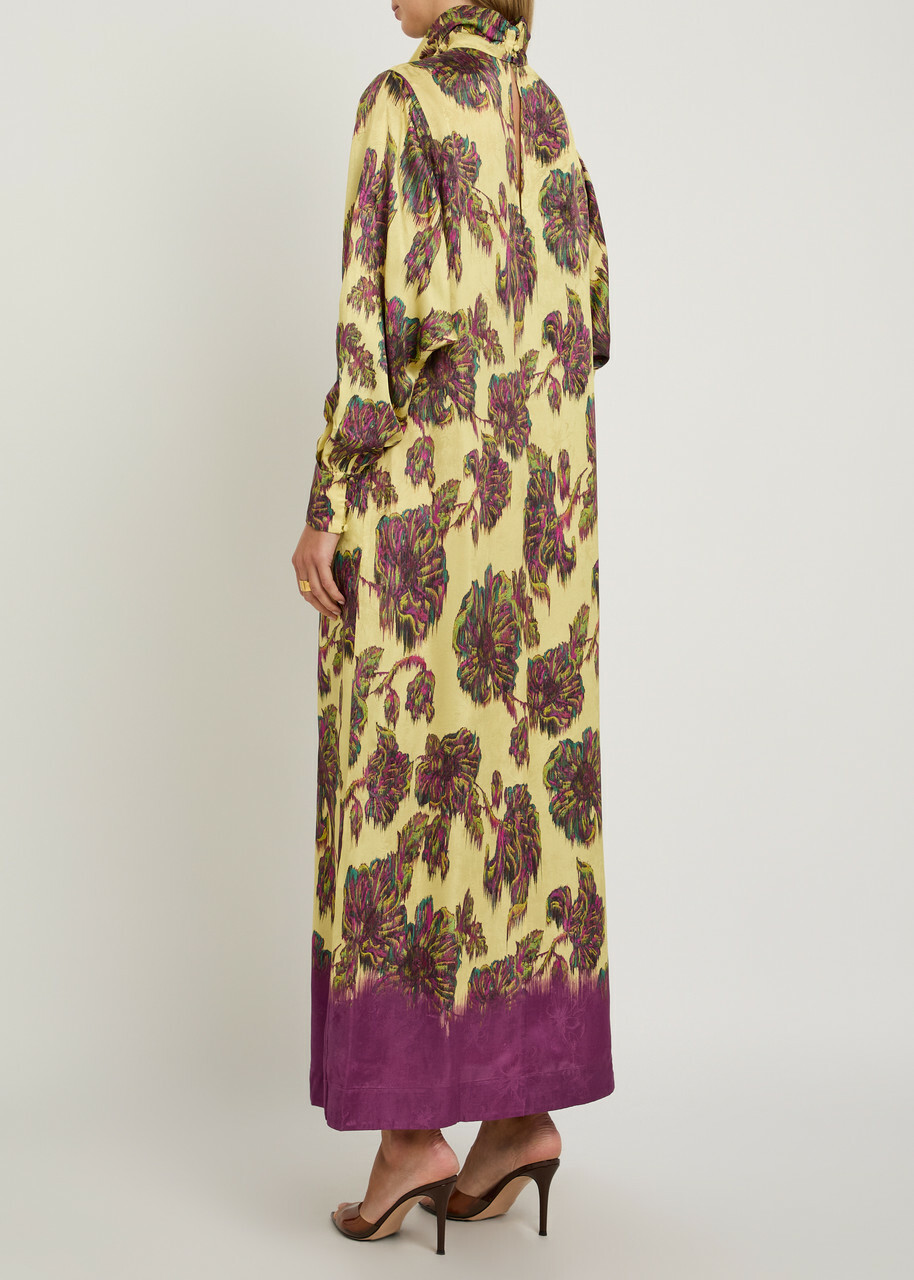 Alemais Jerry Floral-jacquard Woven Midi Dress Multicoloured