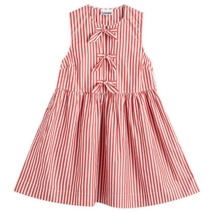 Photo: GANNI Women's Mini Bow Tie Dress in Barbados Cherry