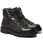 Valentino - Valentino Garavani Urgan Shearling-Lined Rubber-Trimmed Leather Boots - Black