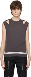 The World Is Your Oyster Gray Cut-Out Tank Top
