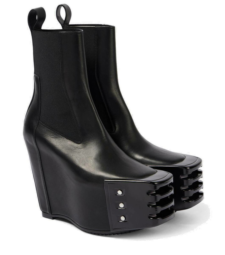 Photo: Rick Owens Porterville leather wedge chelsea boots