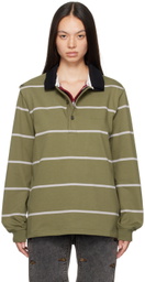 Y/Project Khaki & Red Double Collar Snap Off Rugby Polo