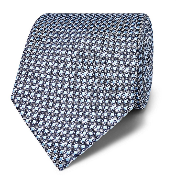 Photo: Brioni - 8.5cm Silk-Jacquard Tie - Blue