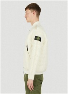 Compass Patch Bomber Jacket in Cream