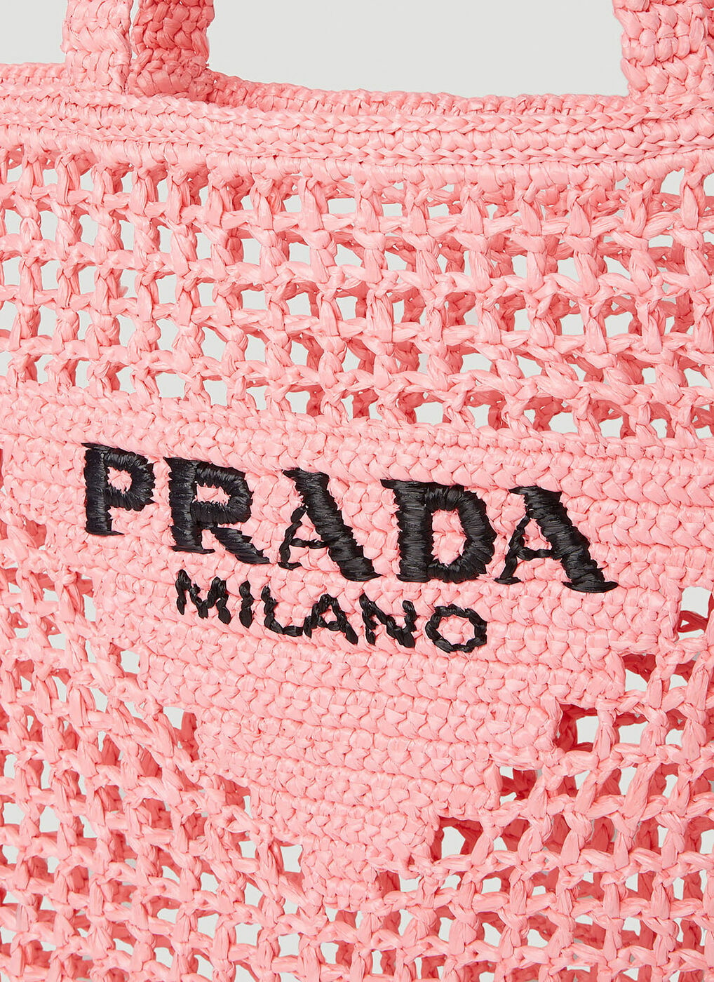 Prada Small Raffia Tote Bag in Pink