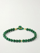 Mikia - Circle 8 Gold-Plated Sterling Silver Malachite Beaded Bracelet - Green