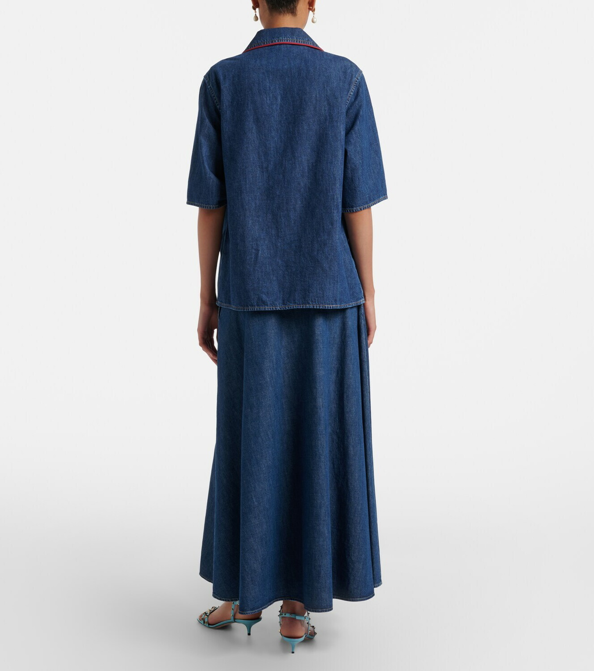Valentino Chambray midi skirt