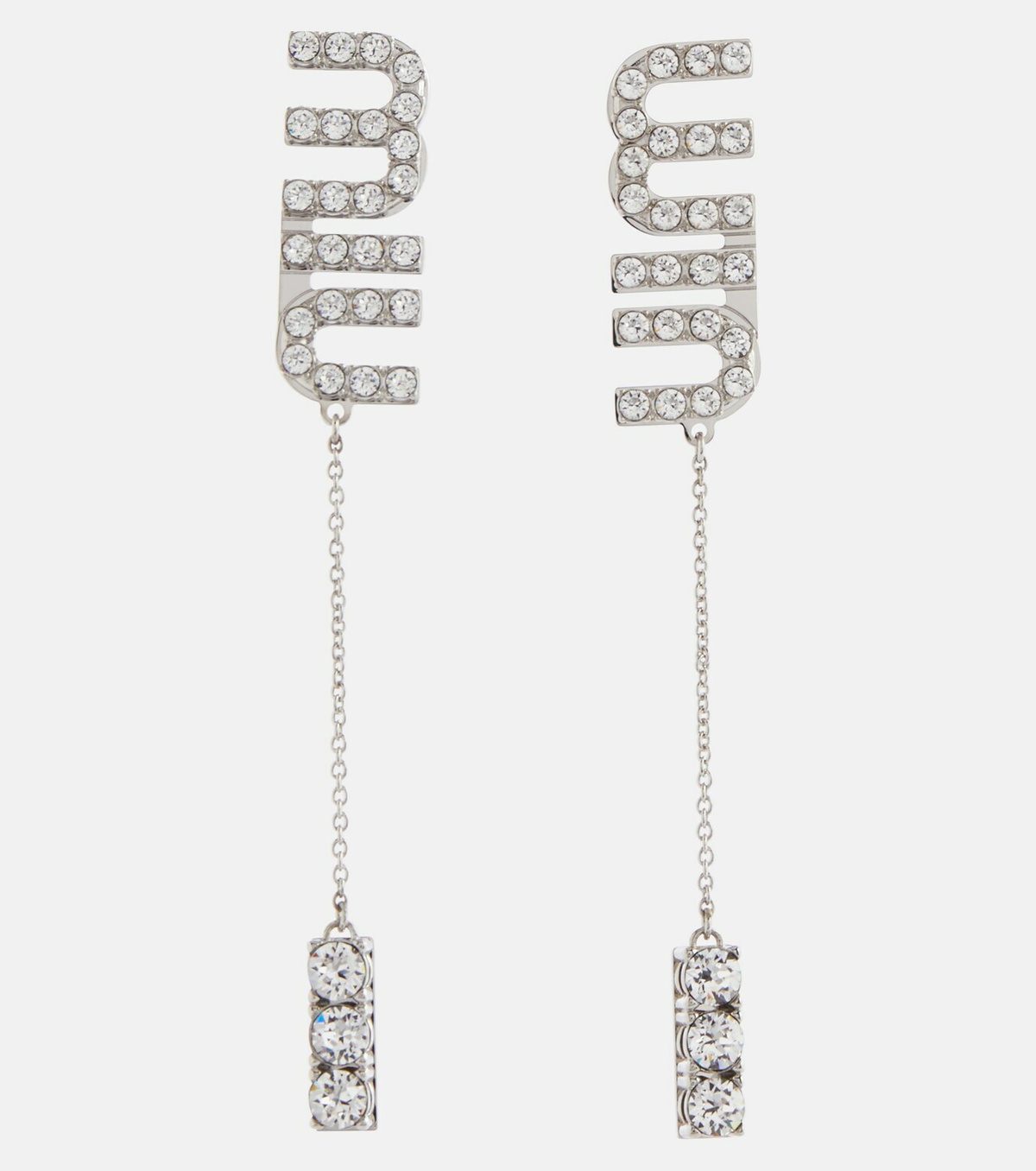Miu Miu Logo crystal-embellished earrings Miu Miu