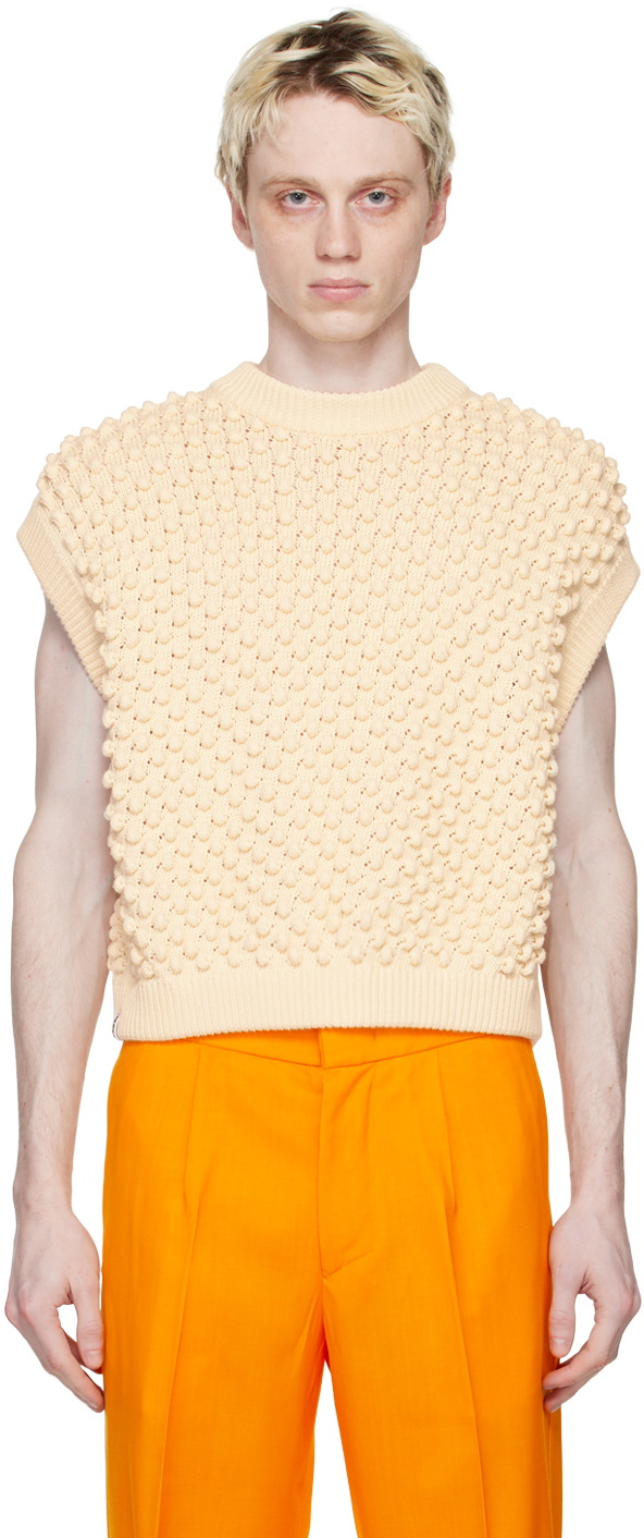 Bonsai Off-White Bobble Vest