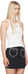 Moschino Jeans White Patch Tank Top