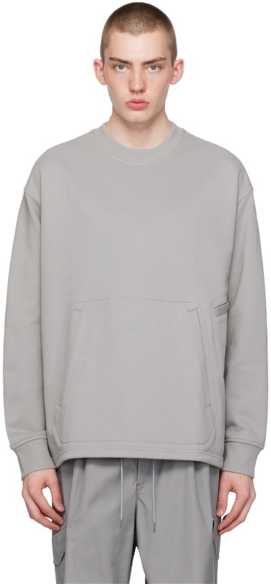 Photo: Y-3 Gray Pocket Sweatshirt