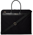 TOM FORD - Leather-Trimmed Canvas Garment Bag - Black