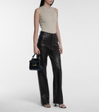GRLFRND - Mila high-rise leather straight pants
