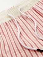 SOLID & STRIPED - The Classic Mid-Length Striped Swim Shorts - Pink