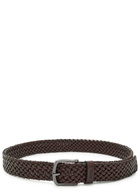 Boss Sash Braided Leather Belt Brown