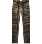 Fear of God - Slim-Fit Zebra-Print Coated-Canvas Jeans - Green