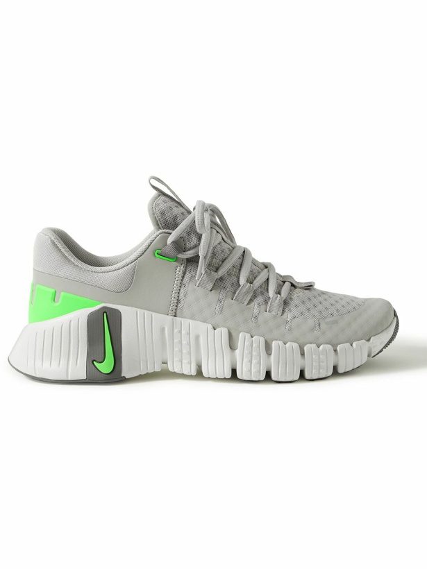 Photo: Nike Training - Free Metcon 5 Rubber-Trimmed Mesh Sneakers - Gray
