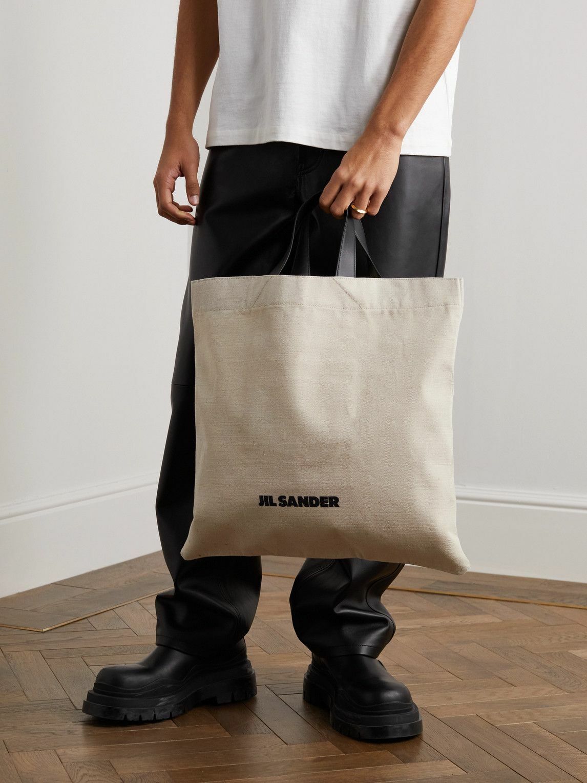 Jil Sander Women Sand Canvas Flat Shopping Bag main image 1