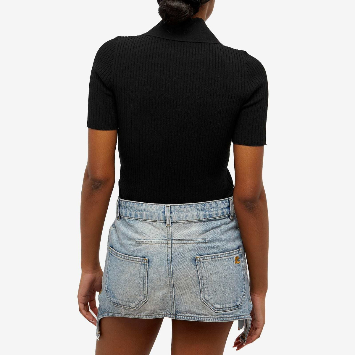 courrèges Women's Ribbed Polos Black