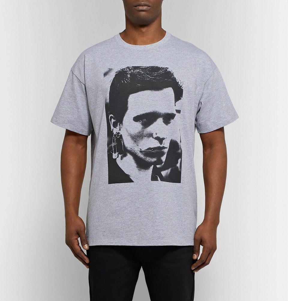 Raf Simons - Printed Mélange Cotton-Jersey T-Shirt - Men - Gray