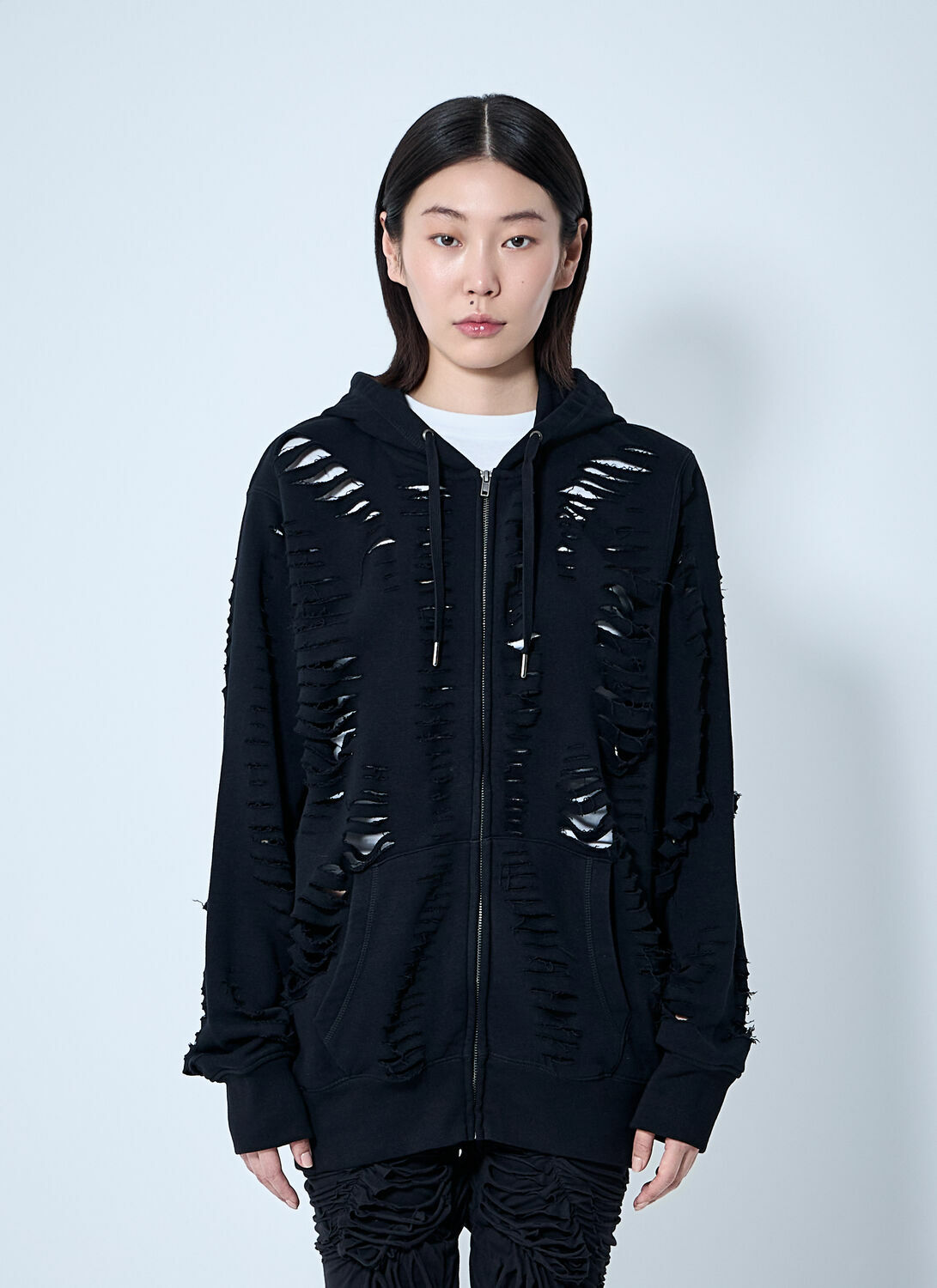 Sia Arnika Slit Zip-Up Hooded Sweatshirt