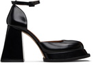 SHUSHU/TONG Black Round Toe Strap High Heels