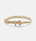 Yvonne Léon Python Mini 9kt gold bracelet with diamonds and enamel