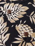 Go Barefoot - Pineapple Pareau Convertible-Collar Printed Cotton Shirt - Black