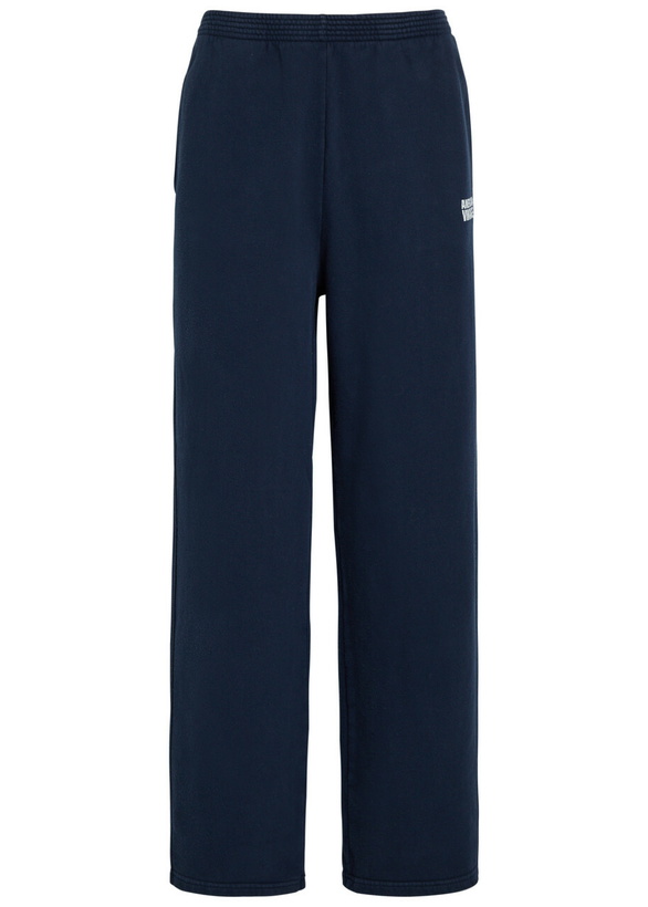 Photo: American Vintage Plizzy Logo-print Cotton Sweatpants Navy
