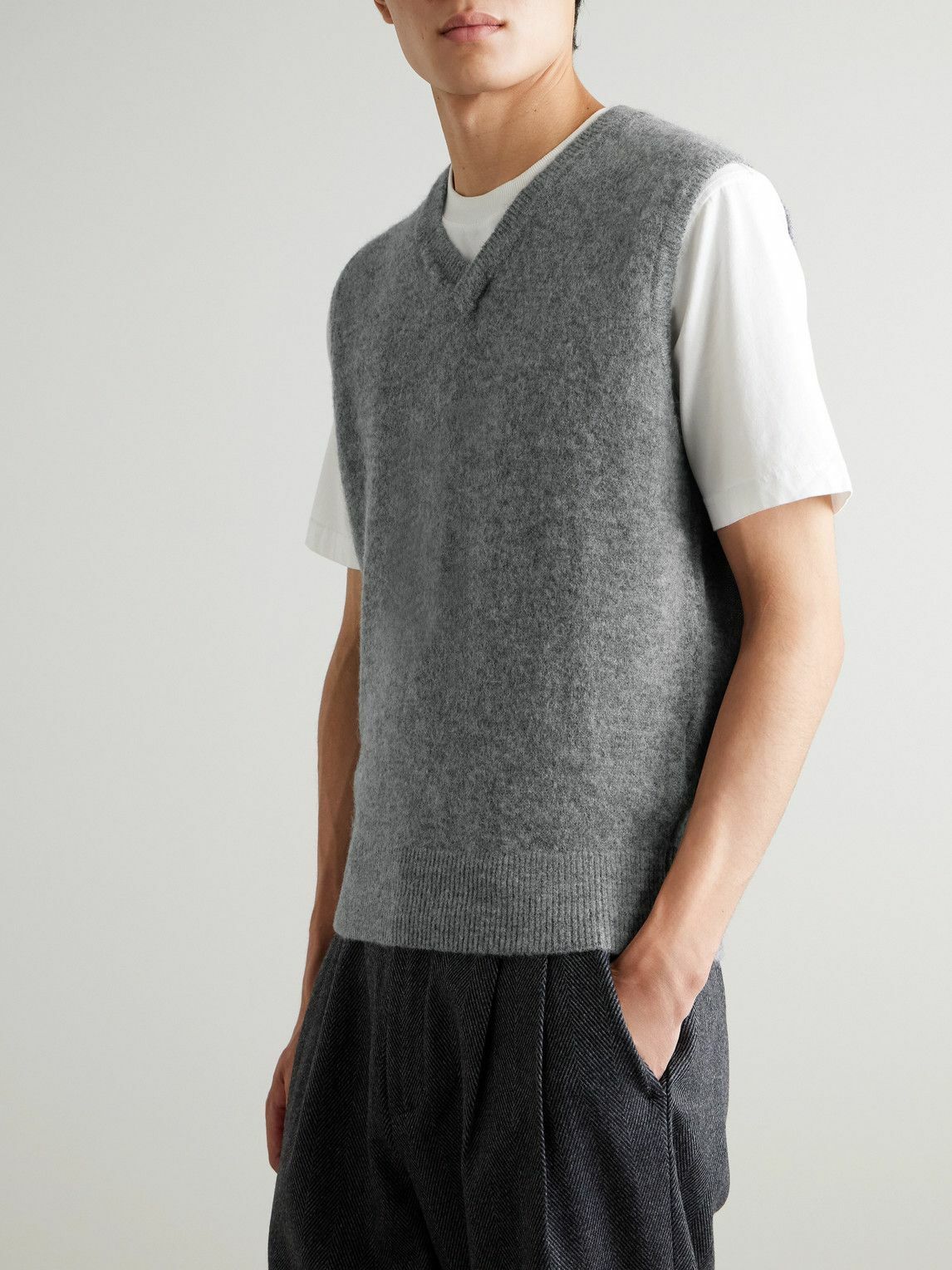 Oliver Spencer - Graves Knitted Sweater Vest - Gray
