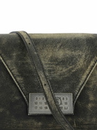 MM6 Maison Margiela Vintage Effect Metal Plaque Flap Shoulder Bag