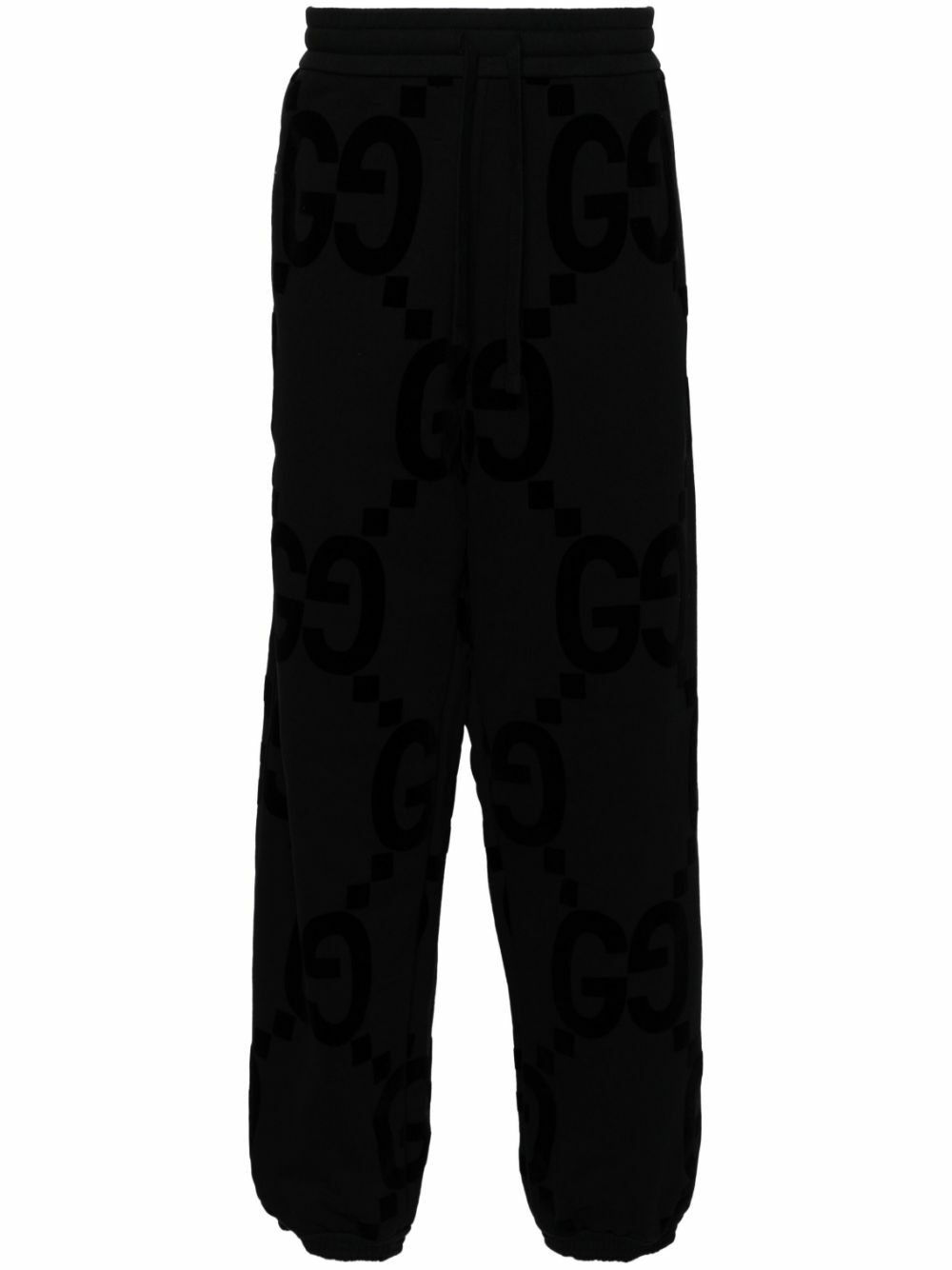 Gucci Black GG-Flocked Cotton Track Pants Gucci