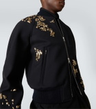 Dries Van Noten Embroidered wool-blend bomber jacket