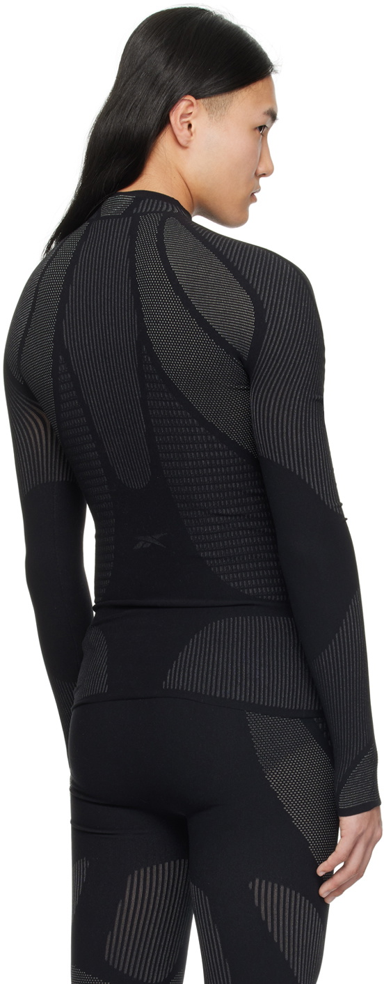 Reebok Classics Black Rolled Edge Long Sleeve T-Shirt