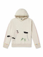 KAPITAL - Embroidered Cotton-Jersey Hoodie - Neutrals