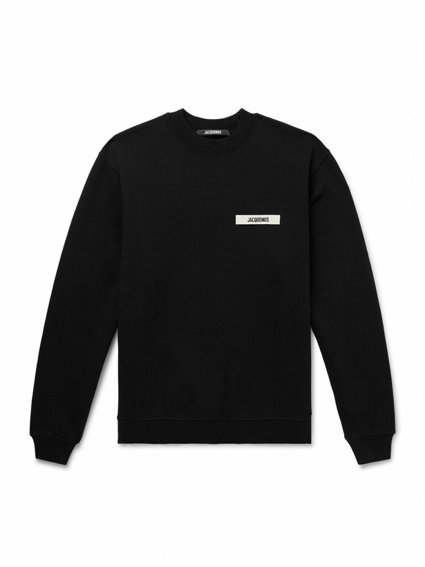 Photo: Jacquemus - Logo-Embroidered Cotton-Jersey Hoodie - Black