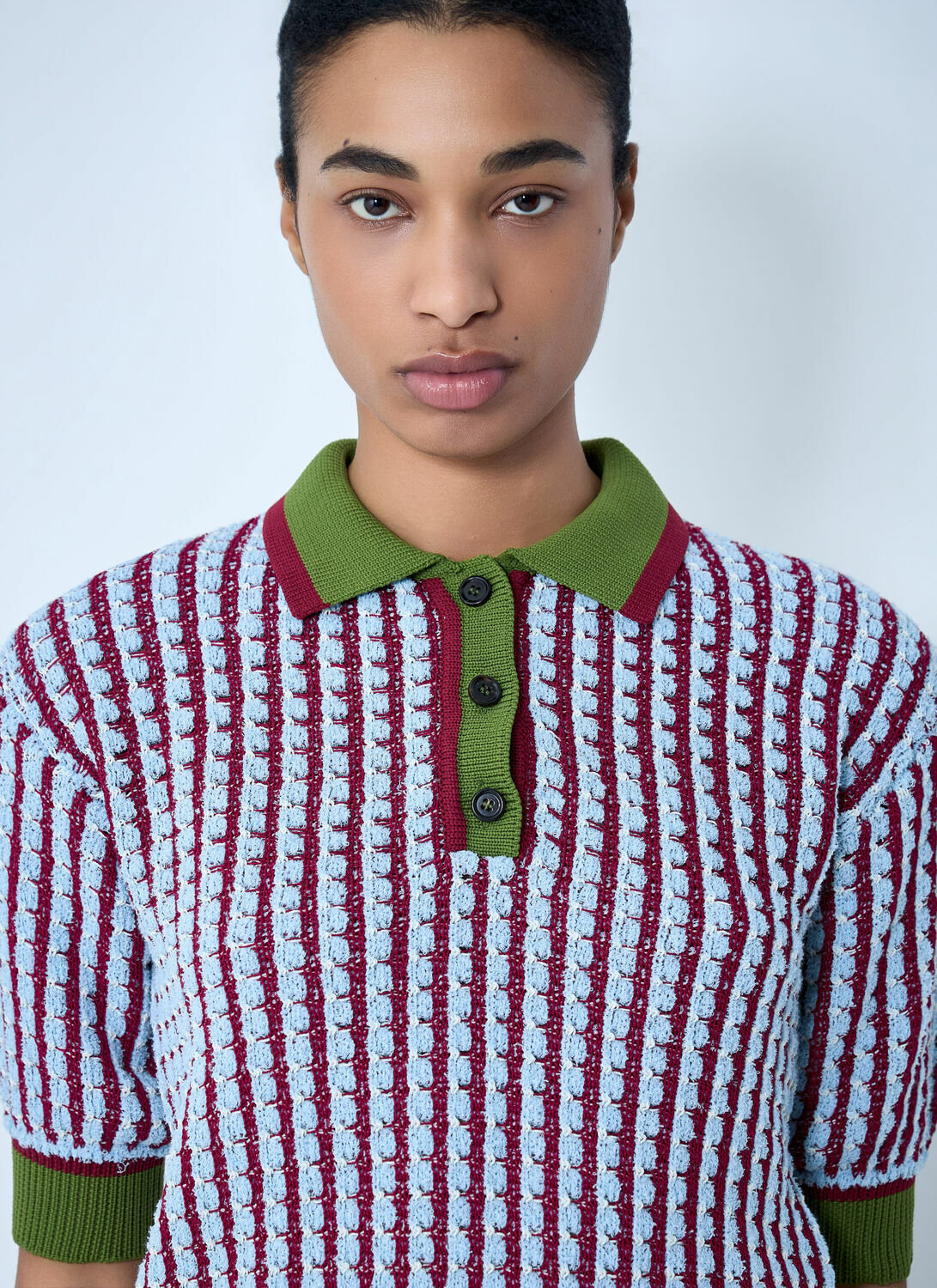Marni Textured Knit Polo Sweater