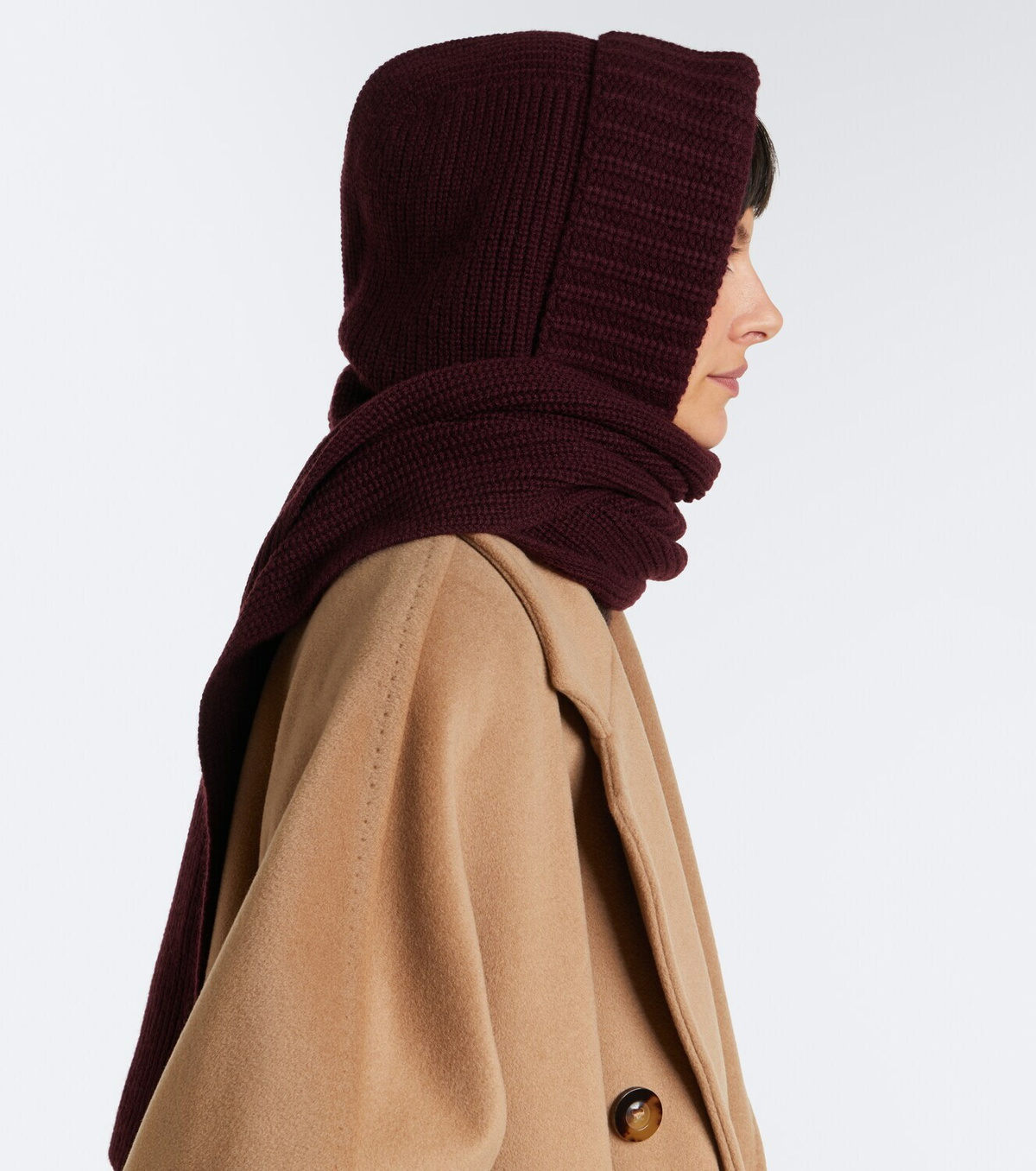 Yves Salomon Ribbed-knit wool and cashmere hood
