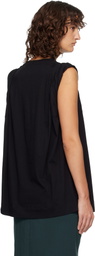 Dries Van Noten Black Loose Sleeveless T-shirt