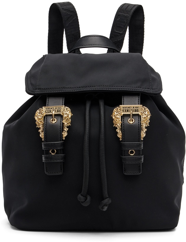 Photo: Versace Jeans Couture Black Pin-Buckle Backpack