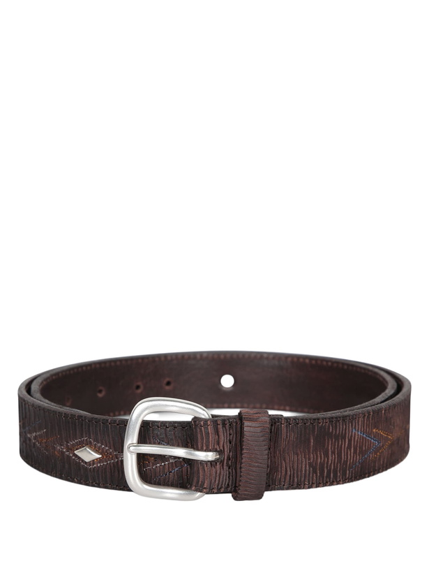 Photo: Orciani Multicolor Embroidered Dark Brown Belt