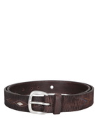 Orciani Multicolor Embroidered Dark Brown Belt