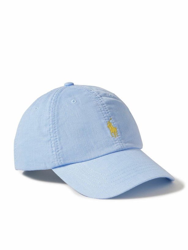 Photo: Polo Ralph Lauren - Leather-Trimmed Logo-Embroidered Linen Baseball Cap