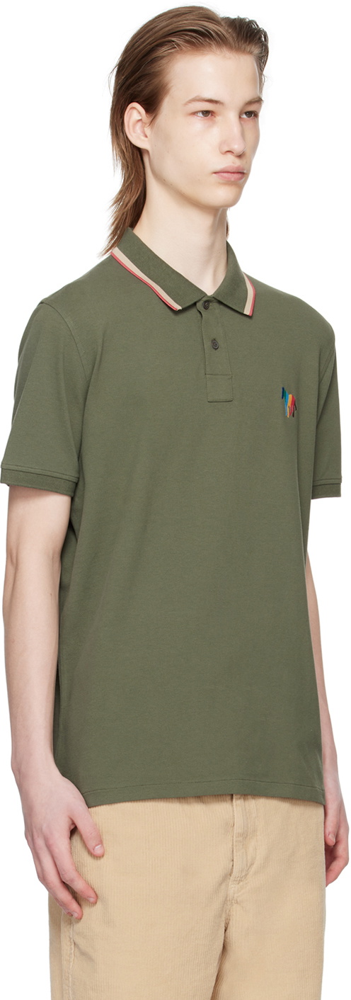 PS by Paul Smith Green Broad Stripe Zebra Polo