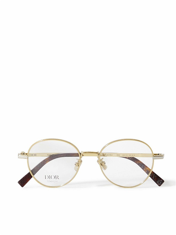 Photo: Dior Eyewear - CD Diamondo R3U Round-Frame Gold-Tone Optical Glasses