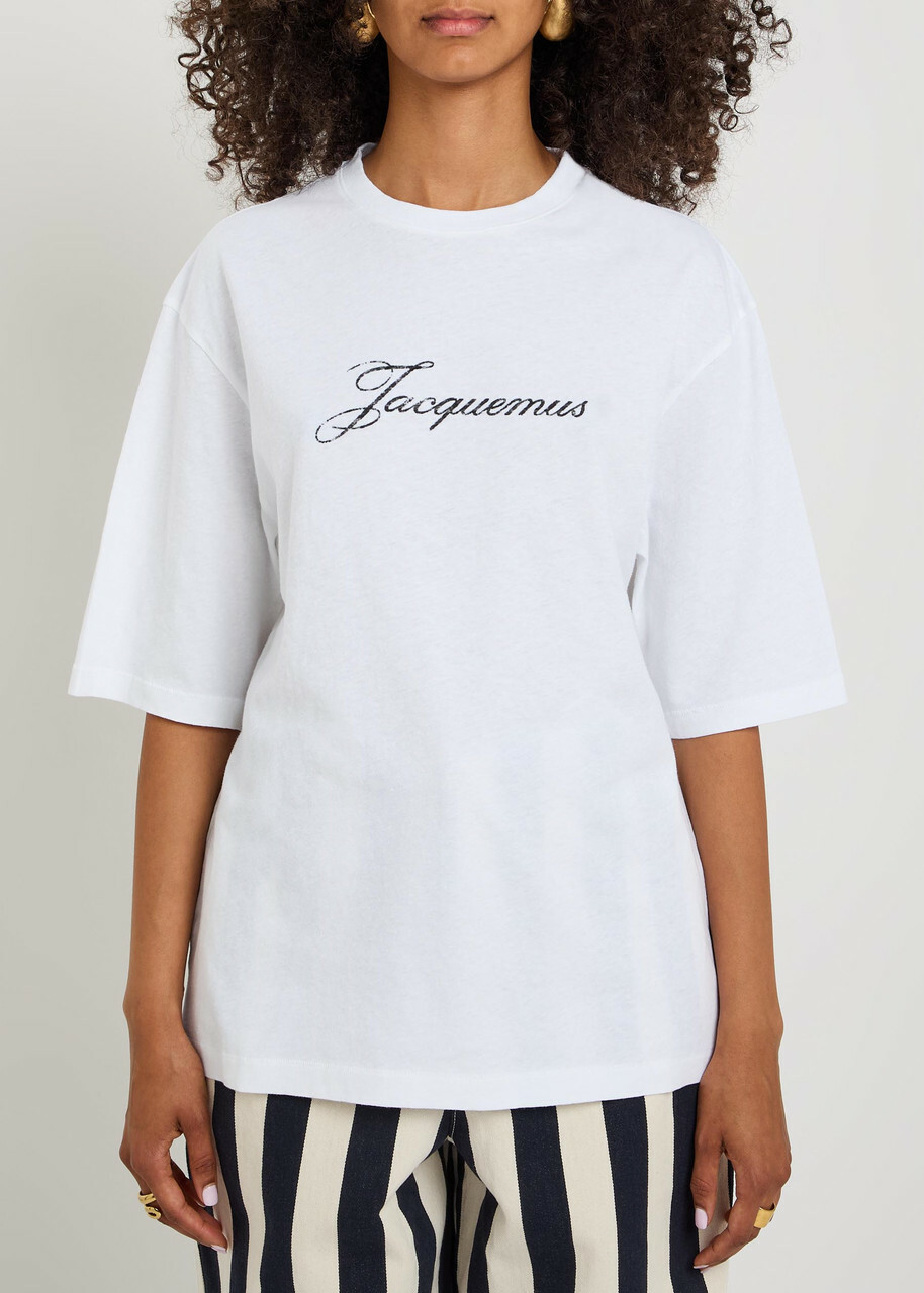 Jacquemus Le T-shirt Logo-print Cotton-blend T-shirt White