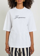 Jacquemus Le T-shirt Logo-print Cotton-blend T-shirt White