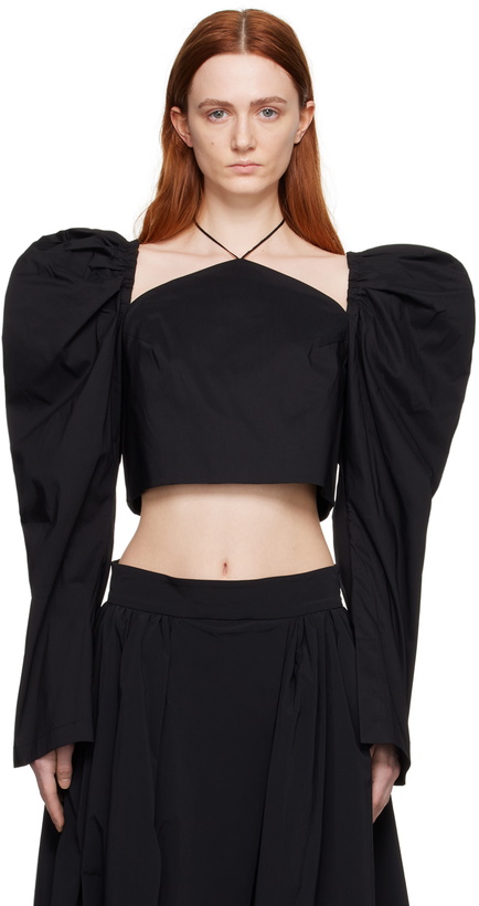 Photo: MINJUKIM Black Butterfly Blouse